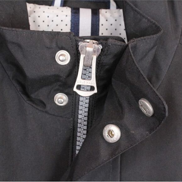 COLE HAAN Rain Jacket Solid Black Men's Size Small - Picture 3 of 13